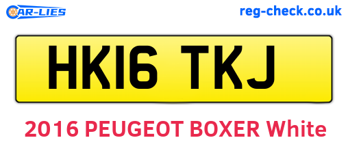 HK16TKJ are the vehicle registration plates.