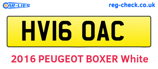 HV16OAC are the vehicle registration plates.