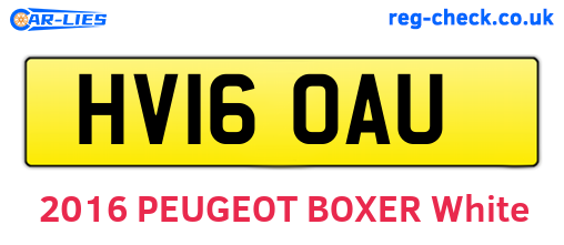 HV16OAU are the vehicle registration plates.
