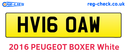 HV16OAW are the vehicle registration plates.