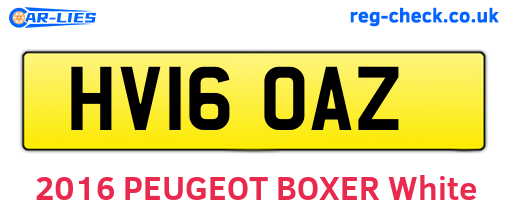 HV16OAZ are the vehicle registration plates.