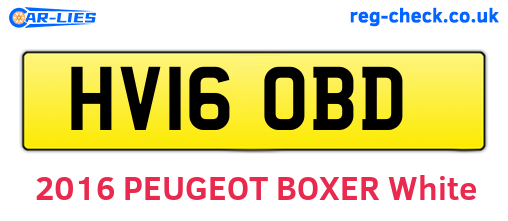 HV16OBD are the vehicle registration plates.