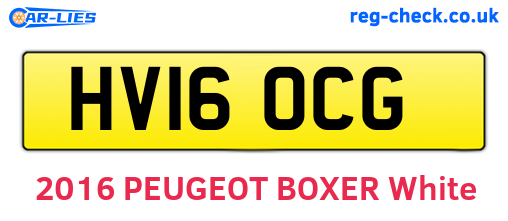 HV16OCG are the vehicle registration plates.