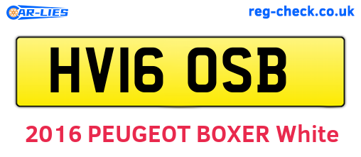 HV16OSB are the vehicle registration plates.