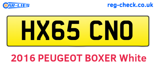 HX65CNO are the vehicle registration plates.