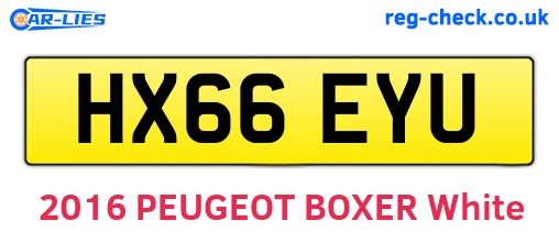 HX66EYU are the vehicle registration plates.