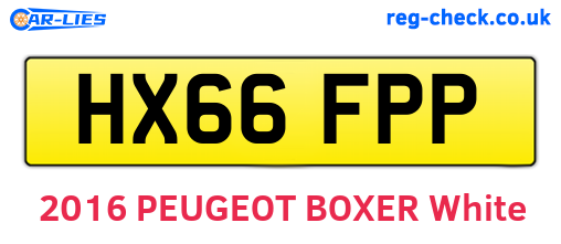 HX66FPP are the vehicle registration plates.
