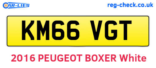 KM66VGT are the vehicle registration plates.