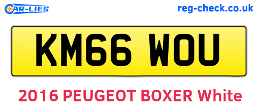 KM66WOU are the vehicle registration plates.