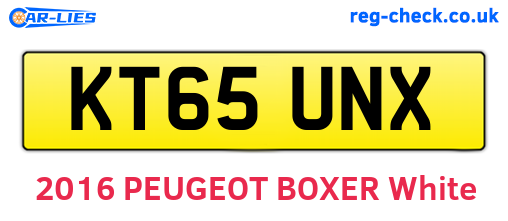 KT65UNX are the vehicle registration plates.