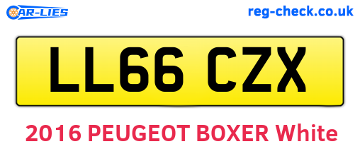 LL66CZX are the vehicle registration plates.