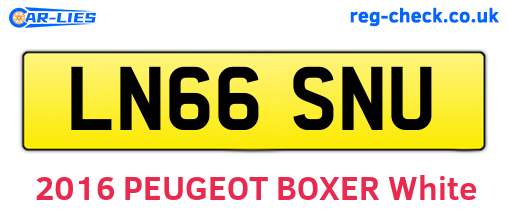 LN66SNU are the vehicle registration plates.