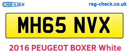 MH65NVX are the vehicle registration plates.
