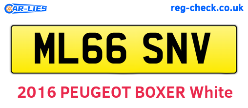 ML66SNV are the vehicle registration plates.