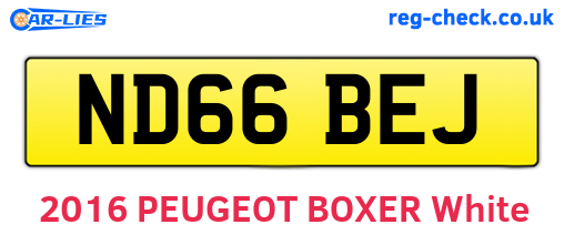 ND66BEJ are the vehicle registration plates.