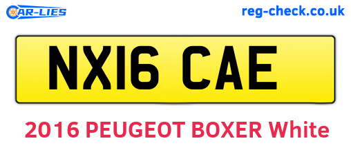 NX16CAE are the vehicle registration plates.