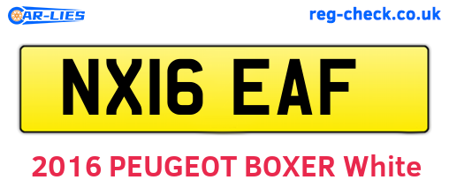 NX16EAF are the vehicle registration plates.