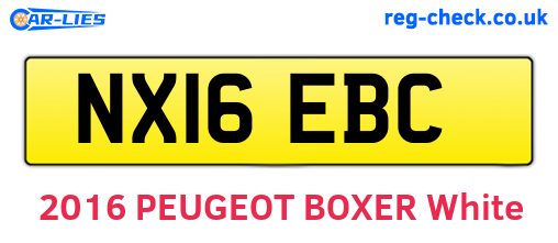 NX16EBC are the vehicle registration plates.