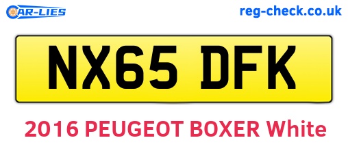 NX65DFK are the vehicle registration plates.