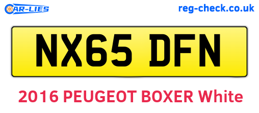 NX65DFN are the vehicle registration plates.