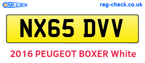 NX65DVV are the vehicle registration plates.