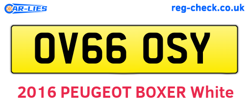 OV66OSY are the vehicle registration plates.