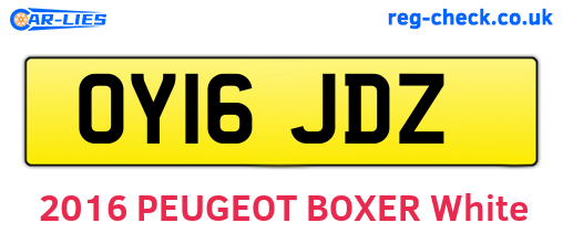 OY16JDZ are the vehicle registration plates.