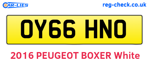 OY66HNO are the vehicle registration plates.