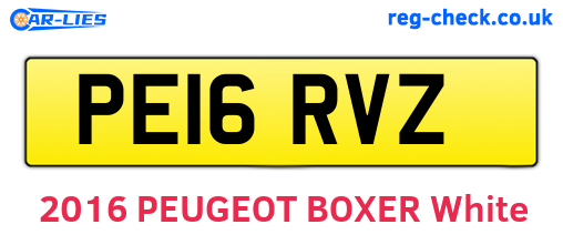 PE16RVZ are the vehicle registration plates.