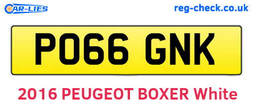 PO66GNK are the vehicle registration plates.