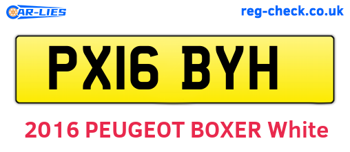 PX16BYH are the vehicle registration plates.