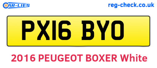 PX16BYO are the vehicle registration plates.