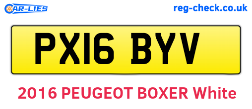 PX16BYV are the vehicle registration plates.