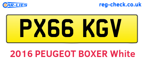 PX66KGV are the vehicle registration plates.