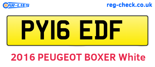 PY16EDF are the vehicle registration plates.