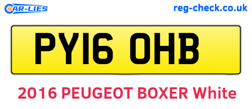 PY16OHB are the vehicle registration plates.