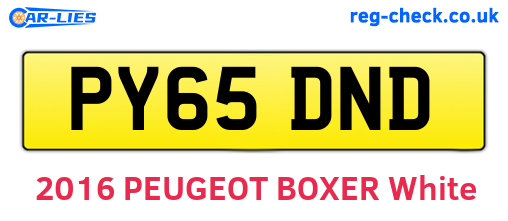 PY65DND are the vehicle registration plates.