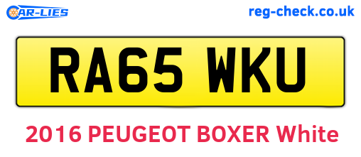 RA65WKU are the vehicle registration plates.