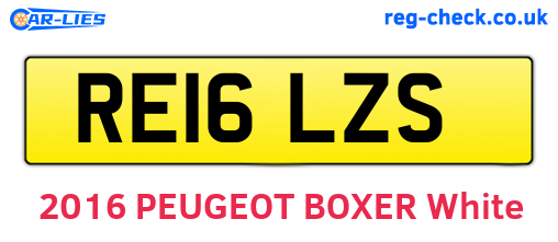 RE16LZS are the vehicle registration plates.