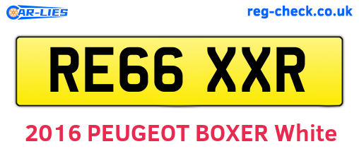 RE66XXR are the vehicle registration plates.