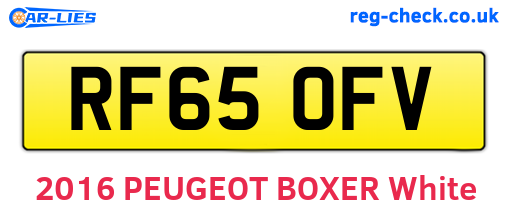 RF65OFV are the vehicle registration plates.