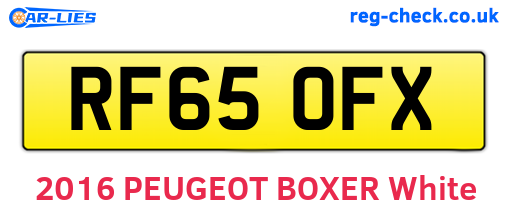 RF65OFX are the vehicle registration plates.