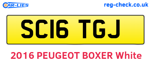 SC16TGJ are the vehicle registration plates.