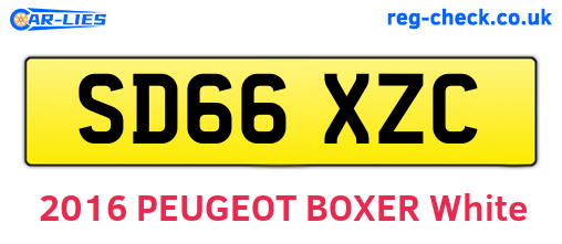 SD66XZC are the vehicle registration plates.