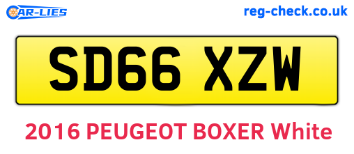 SD66XZW are the vehicle registration plates.
