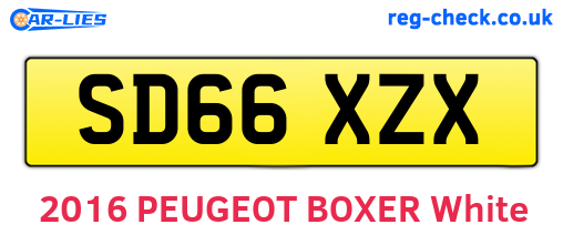SD66XZX are the vehicle registration plates.