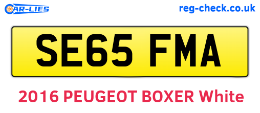 SE65FMA are the vehicle registration plates.