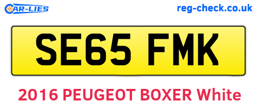 SE65FMK are the vehicle registration plates.
