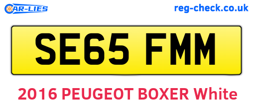 SE65FMM are the vehicle registration plates.
