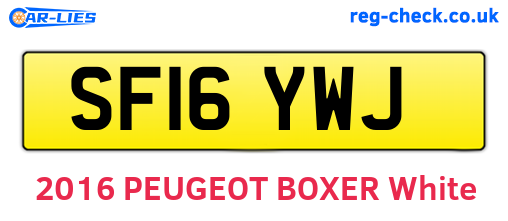 SF16YWJ are the vehicle registration plates.